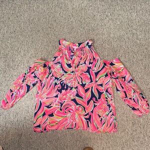 Lilly Pulitzer Shoulder Cut-Out Blouse